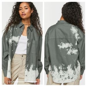 Forever 21 Bleach Dye Long-Sleeve Shirt
